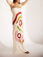 Unique Print Spotted Midi Dress
