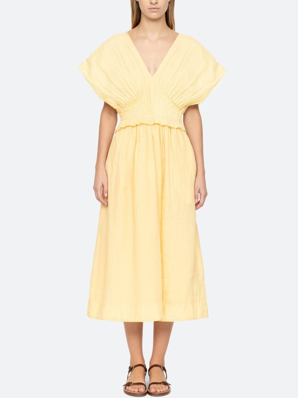 Oversized Sleeves Midi Dress